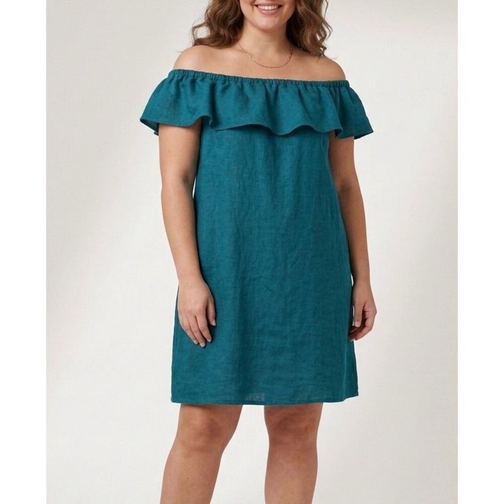 Tommy Bahama Mini Dress NEW Dye Ots Cameron Sea Off Shoulder Green XL